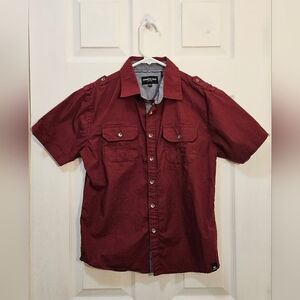 Kenneth Cole Red Casual Button-Down Shirt